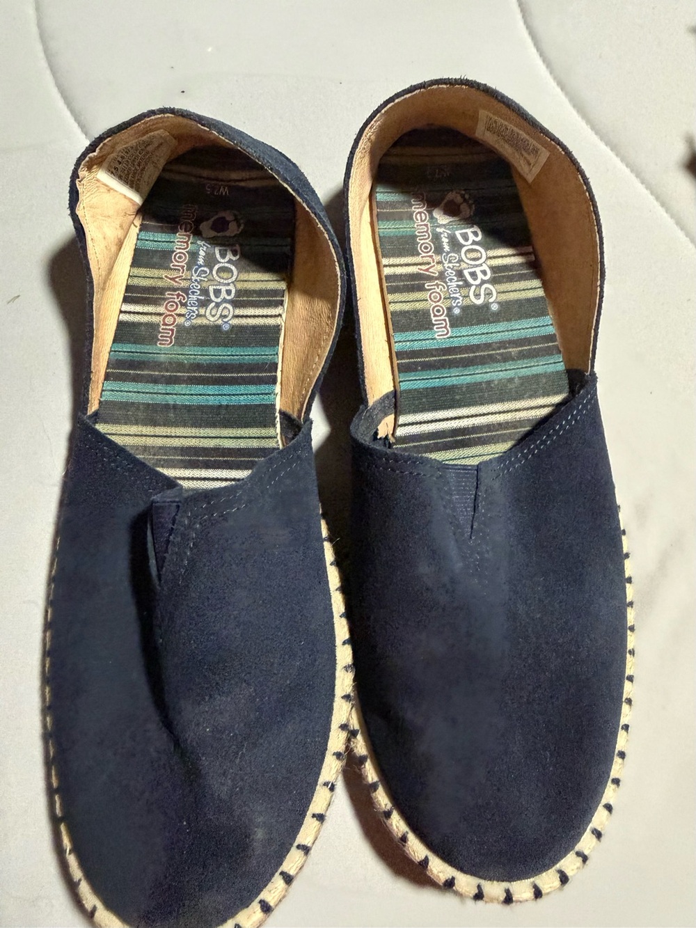 BOBS from Skechers Navy Suede Slip-On Flats